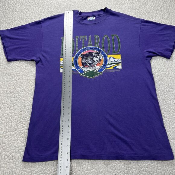 VTG 90s Single Stitch Iditarod Alaska T-Shirt Large Purple USA 90s Adventurecore - Picture 10 of 10